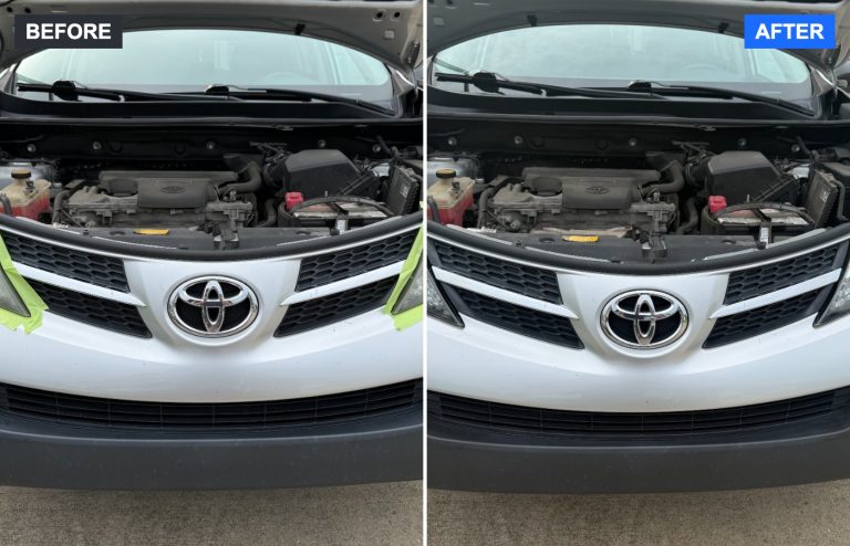 Before and after headlight restoration – 2014 TOYOTA RAV-4 – Tri-State Headlight Restoration