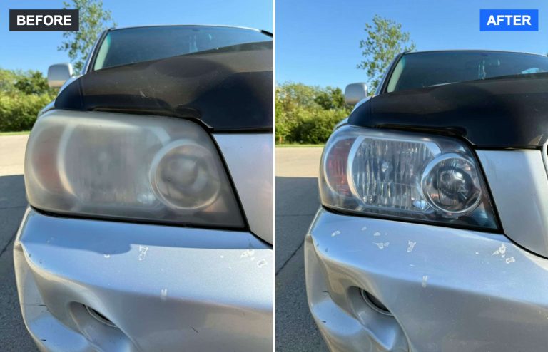Before and after headlight restoration – NIGHTTIME DRIVING RESTORED – Tri-State Headlight Restoration