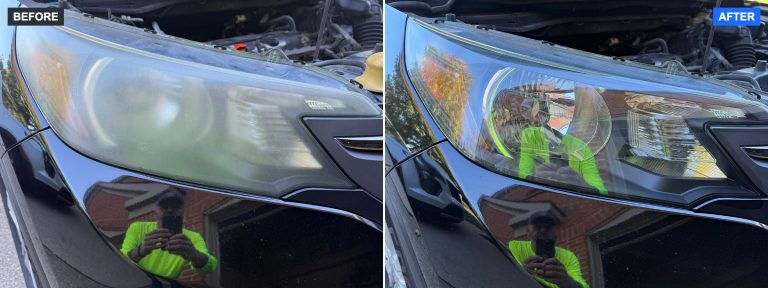 Before and after headlight restoration – Honda – Tri-State Headlight Restoration